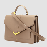 Crossbody Laptop Bag – Gold And Camel Leather Computer Bag For Women