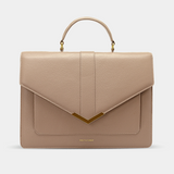 Crossbody Laptop Bag – Gold And Camel Leather Computer Bag For Women
