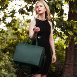 The Doctor’s Bag – Gold And Forest Green Leather Women’s Carry All Bag For Work